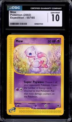 2002 Pokemon Expedition Mew #55 CGC 10 GEM MINT - Image 1
