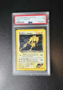 Pokemon Gym Challenge Rocket’s Zapdos Unlimited PSA 7 - Image 1