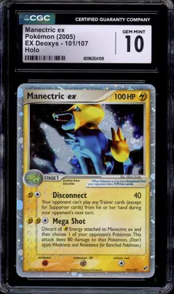 2005 Pokemon EX Deoxys Manectric EX-Holo #101 CGC 10 GEM MINT - Image 1