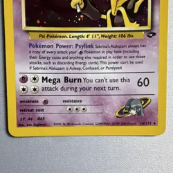 Pokemon Sabrina's Alakazam 16/132 Gym Challenge Holo Rare ( Read ) - Image 4