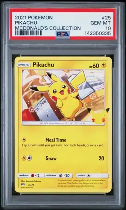 2021 POKEMON MCDONALD'S COLL #25 PIKACHU PSA 10 - Image 1