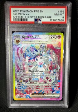 Pokemon 2025 Sylveon ex & Flareon PSA Graded Holo Lot Special Illustration Rare - Image 1