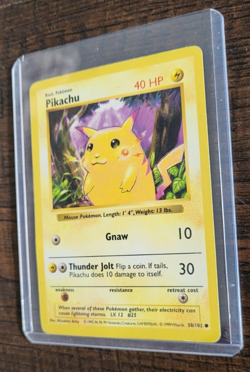 Pokemon TCG- Pikachu (Red Cheeks) - 058/102 Base Set - (Shadowless) Regular - Image 2