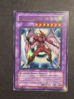 Yugioh Elemental Hero Air Neos STON-EN034 1st Edition Ultra Rare LP - Image 1