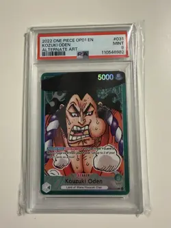 Kozuki Oden 2022 One Piece OP01 Romance Dawn Alt Art Leader #031 PSA 9 - Image 1