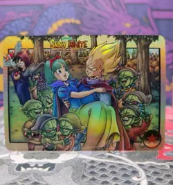 Bulma & Vegeta SNOW WHITE DRAGON BALL Silver Anime ACG Waifu Holo Card - Image 1