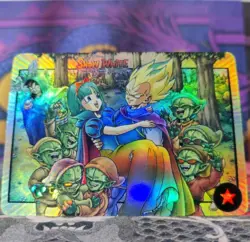 Bulma & Vegeta SNOW WHITE DRAGON BALL Silver Anime ACG Waifu Holo Card - Image 2
