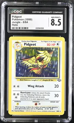 CGC 8.5 Pidgeot 1999 Jungle 8/64 Holo Pokemon Card - Image 1