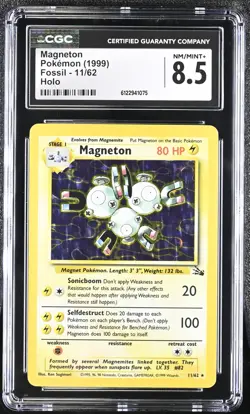 CGC 8.5 Magneton 1999 Fossil 11/62 Holo Pokemon Card - Image 1