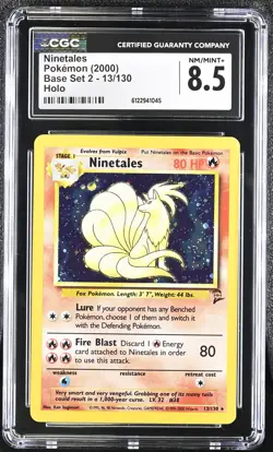 CGC 8.5 Ninetales 2000 Base Set 2 13/130 Holo Pokemon Card - Image 1