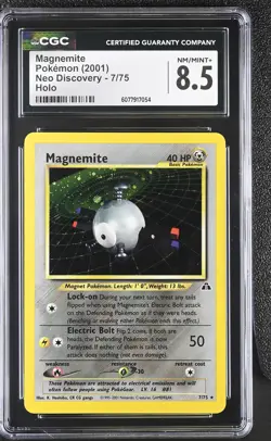 CGC 8.5 Magnemite 2001 Neo Discovery 7/75 Holo Pokemon Card - Image 1