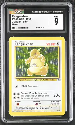 CGC 9 MINT Kangaskhan 1999 Jungle 5/64 Holo Pokemon Card - Image 1