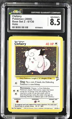 CGC 8.5 Clefairy 2000 Base Set 2 6/130 Holo Pokemon Card - Image 1