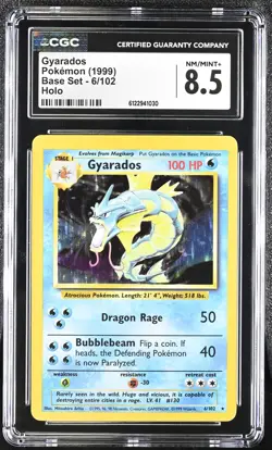 CGC 8.5 Gyarados 1999 Base Set 6/102 Holo Pokemon Card - Image 1