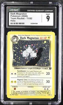 CGC 9 MINT Dark Magneton 2000 Team Rocket 11/82 Holo Pokemon Card - Image 1
