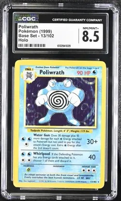 CGC 8.5 Poliwrath 1999 Base Set 13/102 Holo Pokemon Card - Image 1