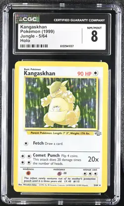 CGC 8 Kangaskhan 1999 Jungle 5/64 Holo Pokemon Card - Image 1