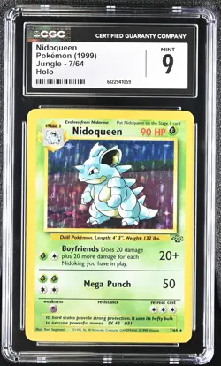 CGC 9 MINT Nidoqueen 1999 Jungle 7/64 Holo Pokemon Card - Image 1