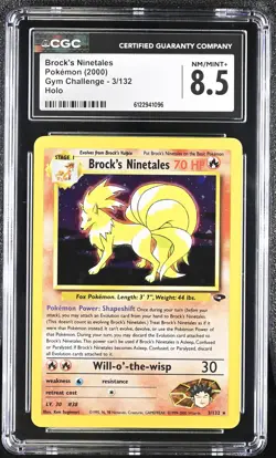 CGC 8.5 Brock's Ninetales 2000 Gym Challenge 3/132 Holo Pokemon Card - Image 1