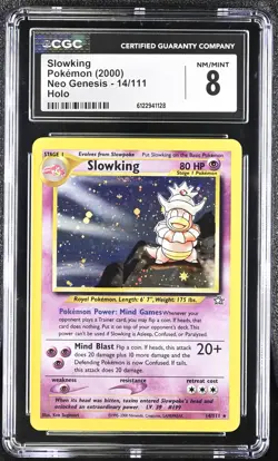 CGC 8 Slowking 2000 Neo Genesis 14/111 Holo Pokemon Card - Image 1