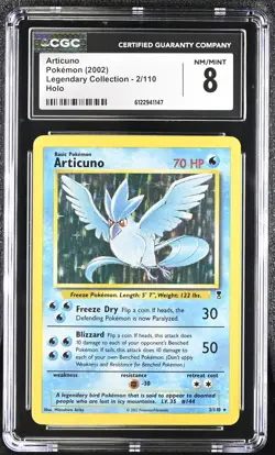 CGC 8 Articuno 2002 Legendary Collection 2/110 Holo Pokemon Card - Image 1
