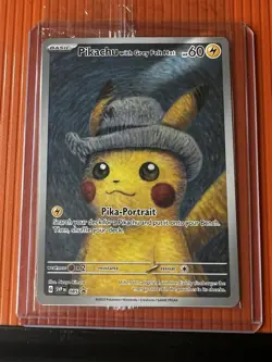 PIKACHU VAN GOGH WITH GREY FELT HAT SVP EN 085 PROMO POKEMON CARD-SEALED MINT!! - Image 1
