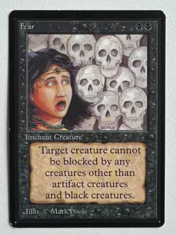 Magic the Gathering MTG Beta Fear NM- (Beta Bob) - Image 1