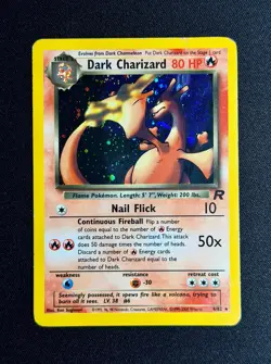 Pokemon Dark Charizard 4/82 Holo Rare Team Rocket Vintage WOTC DMG/HP - Image 1