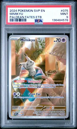 2024 POKEMON SVP EN-SV BLACK STAR PROMO #075 MIMIKYU PSA 9 Mint 4578 - Image 1