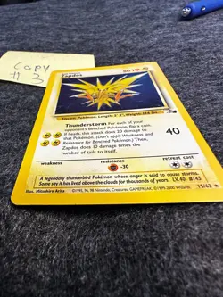 Pokemon TCG Zapdos Fossil 15 Holo Unlimited Holo Rare Vintage WOTC LP - Image 1