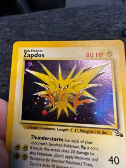 Pokemon TCG Zapdos Fossil 15 Holo Unlimited Holo Rare Vintage WOTC LP - Image 4