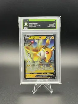 2020 POKEMON SWORD & SHIELD VIVID VOLTAGE #049 AMPHAROS V Graded 8 NM-Mint - Image 1