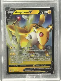 2020 POKEMON SWORD & SHIELD VIVID VOLTAGE #049 AMPHAROS V Graded 8 NM-Mint - Image 3