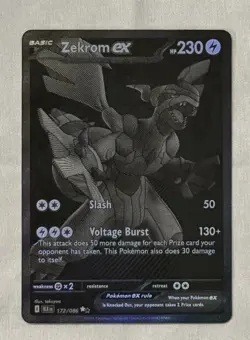 j_m_91 2024 Pokemon Zekrom ex BWR Grading Contender Mint Black Bolt #172 - Image 1