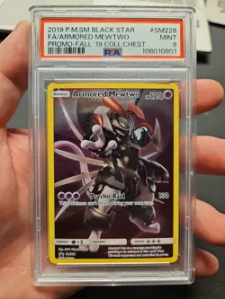 2019 Pokemon SM Black Star Promo Armored Mewtwo Fall '19 Coll.Chest PSA 9 #SM228 - Image 2