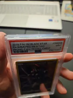 2019 Pokemon SM Black Star Promo Armored Mewtwo Fall '19 Coll.Chest PSA 9 #SM228 - Image 3
