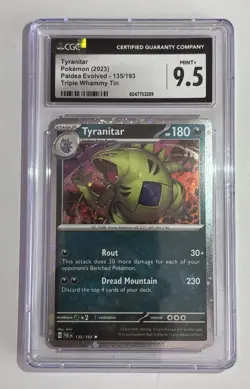 Tyranitar Pokemon Scarlet & Violet Paldea Evolved SV02 CGC 9.5 Mint+ - Image 1