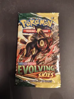 Pokemon TCG Sword & Shield Evolving Skies Booster Pack Ombreon Cover SEALED NE 820650808777 - Image 2