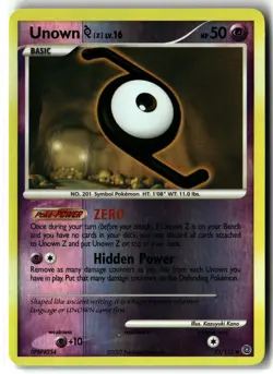Unown [Z] ⭐ 72/132 Reverse Holo Uncommon Secret Wonders 2007 Pokemon MP - Image 1