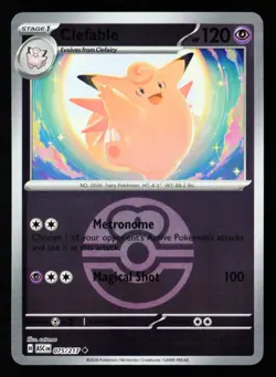 Pokemon TCG:Clefable(Love Ball)Uncommon Reverse Holo-Ascended Heroes-075/217 - Image 1