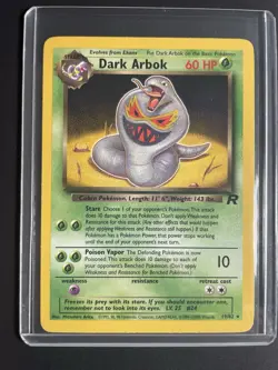 Pokemon Dark Arbok 19/82 Team Rocket WOTC 2000 Rare NM - Image 1