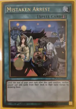 YuGiOh Mistaken Arrest Gold Rare 1st Edition PGL3-EN089 - Image 1