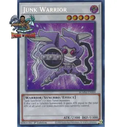 Yugioh! 1x Junk Warrior Chibi Artwork BLMM-EN009 Secret Rare 1st Ed NM - Image 1
