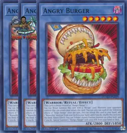 Yugioh! 3x Angry Burger DUAD-EN029 Common 1st Ed NM - Image 1