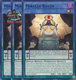 Yugioh! 3x Miracle Raven DUAD-EN084 Common 1st Ed NM - Image 1