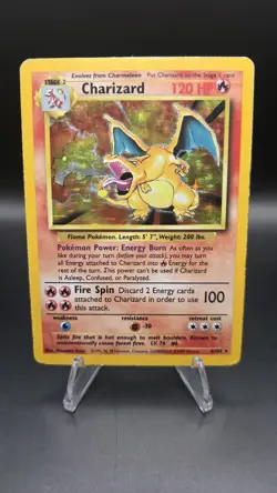 Base Set Charizard 4/102 — MP — Holo Rare Vintage Pokemon Card — WotC — 1999 - Image 1