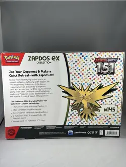 Pokemon Scarlet & Violet 151 Zapdos ex Box Promo Oversize Card Booster - Image 2