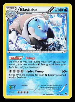 Blastoise 16/101 Holo Rare Plasma Blast Pokemon Card - Image 1