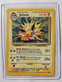 Pokemon Card - TCG Jolteon Holo Card 4 (No Symbol, Played With) - Image 1