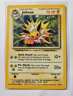 Pokemon Card - TCG Jolteon Holo Card 4 (No Symbol, Played With) - Image 3